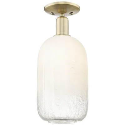 Innovations Lighting Brookhaven Cloche 7"w Antique Brass Semi-flush Mount With Opal Shade