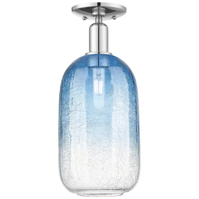 Innovations Lighting Brookhaven Cloche 7"w Polished Chrome Semi-flush With Sapphire Shade