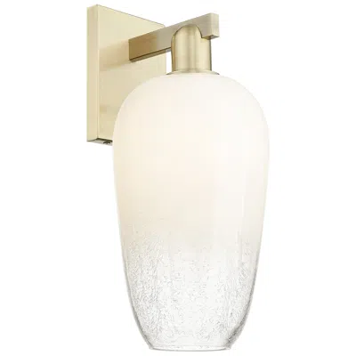 Innovations Lighting Brookhaven Flute 11" High Antique Brass Wall Sconce With Opal Shade In White