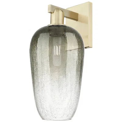 Innovations Lighting Brookhaven Flute 11" High Antique Brass Wall Sconce With Slate Shade In Gray