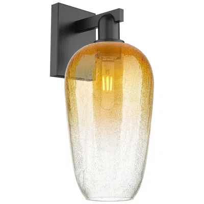 Innovations Lighting Brookhaven Flute 11" High Matte Black Wall Sconce With Amber Shade