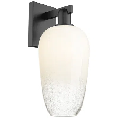 Innovations Lighting Brookhaven Flute 11" High Matte Black Wall Sconce With Opal Shade