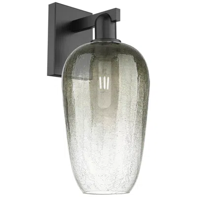 Innovations Lighting Brookhaven Flute 11" High Matte Black Wall Sconce With Slate Shade