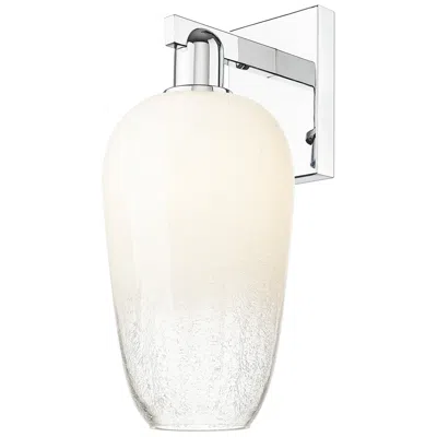 Innovations Lighting Brookhaven Flute 11" High Polished Chrome Wall Sconce With Opal Shade
