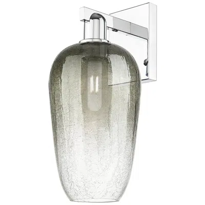 Innovations Lighting Brookhaven Flute 11" High Polished Chrome Wall Sconce With Slate Shade