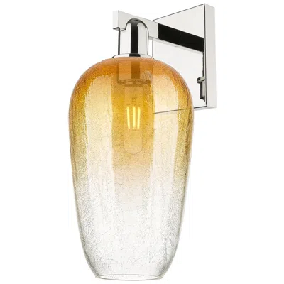 Innovations Lighting Brookhaven Flute 11" High Polished Nickel Wall Sconce With Amber Shade