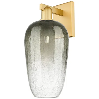 Innovations Lighting Brookhaven Flute 11" High Satin Gold Wall Sconce With Slate Shade