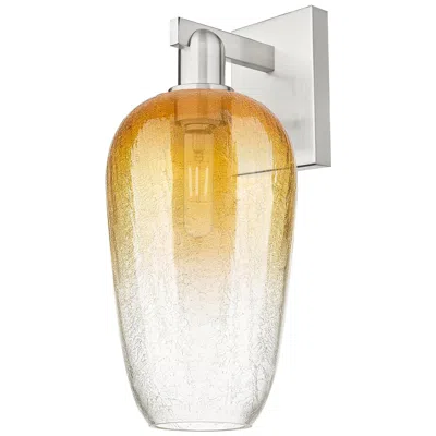 Innovations Lighting Brookhaven Flute 11"h Brushed Satin Nickel Wall Sconce With Amber Shade