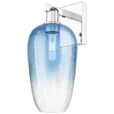 Innovations Lighting Brookhaven Flute 11"h Polished Chrome Wall Sconce With Sapphire Shade