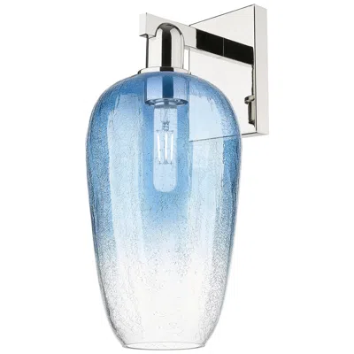 Innovations Lighting Brookhaven Flute 11"h Polished Nickel Wall Sconce With Sapphire Shade
