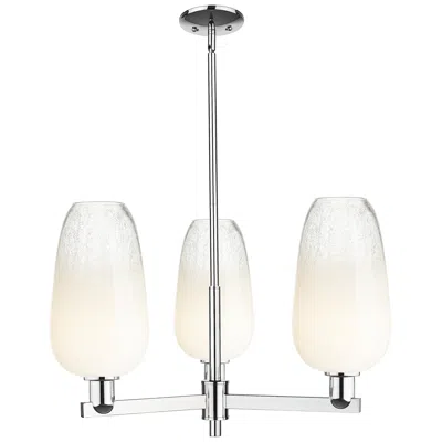 Innovations Lighting Brookhaven Flute 17.5"w 3 Light Chrome Stem Chandelier With Opal Shade