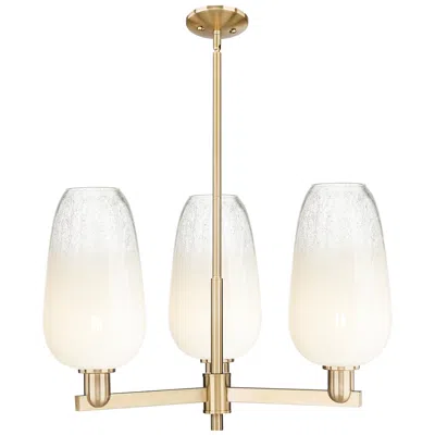 Innovations Lighting Brookhaven Flute 18"w 3 Light Champagne Stem Chandelier With Opal Shade