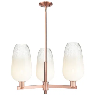 Innovations Lighting Brookhaven Flute 18"w 3 Light Copper Stem Chandelier With Opal Shade