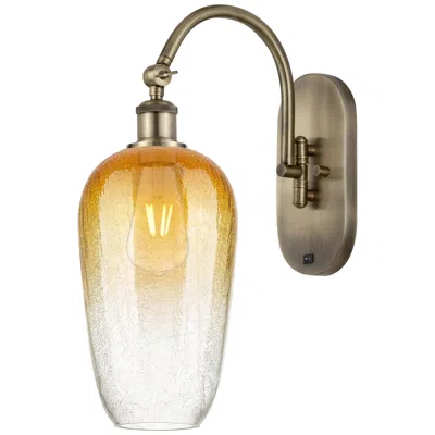 Innovations Lighting Brookhaven Flute 19" High Antique Brass Swiveling Sconce With Amber Shade