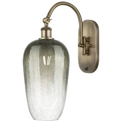 Innovations Lighting Brookhaven Flute 19" High Antique Brass Swiveling Sconce With Slate Shade