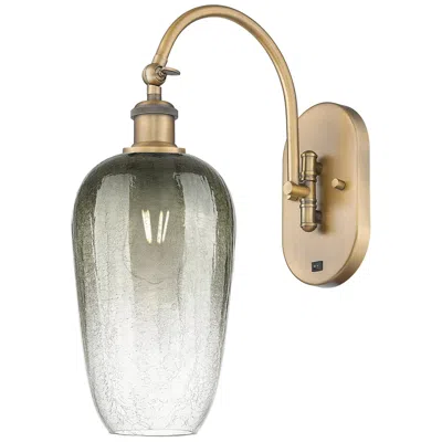 Innovations Lighting Brookhaven Flute 19" High Brushed Brass Swiveling Sconce With Slate Shade