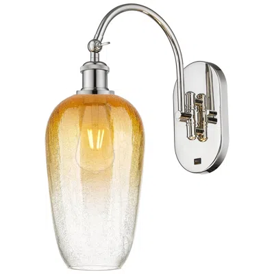 Innovations Lighting Brookhaven Flute 19" High Polished Nickel Swiveling Sconce W/ Amber Shade