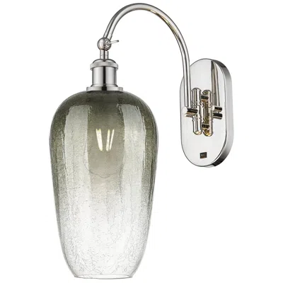 Innovations Lighting Brookhaven Flute 19" High Polished Nickel Swiveling Sconce W/ Slate Shade
