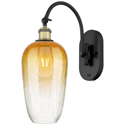 Innovations Lighting Brookhaven Flute 19"h Black Antique Brass Swiveling Sconce W/ Amber Shade