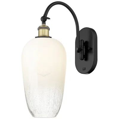 Innovations Lighting Brookhaven Flute 19"h Black Antique Brass Swiveling Sconce W/ Opal Shade