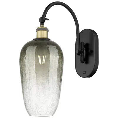 Innovations Lighting Brookhaven Flute 19"h Black Antique Brass Swiveling Sconce W/ Slate Shade