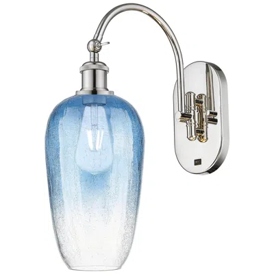 Innovations Lighting Brookhaven Flute 19"h Polished Nickel Swiveling Sconce W/ Sapphire Shade