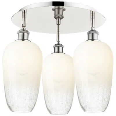 Innovations Lighting Brookhaven Flute 19"w 3-light Polished Nickel Flush Mount W/ Opal Shade