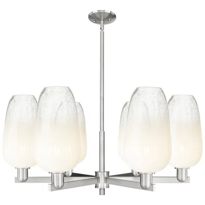 Innovations Lighting Brookhaven Flute 24"w 6-lt Satin Nickel Stem Chandelier W/ Opal Shade