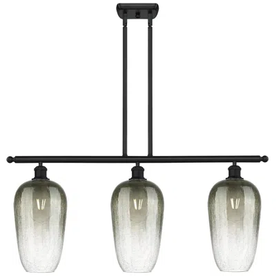 Innovations Lighting Brookhaven Flute 36" Wide 3-light Matte Black Island Light W/ Slate Sh