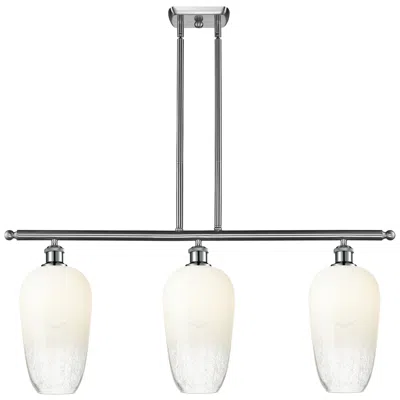 Innovations Lighting Brookhaven Flute 36"w 3-light Satin Nickel Island Light W/ Opal Shade