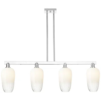 Innovations Lighting Brookhaven Flute 48"w 4 Light Chrome Stem Island Light With Opal Shade