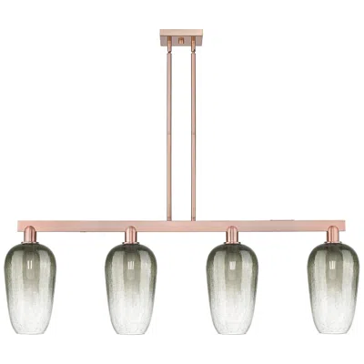 Innovations Lighting Brookhaven Flute 48"w 4 Light Copper Stem Island Light With Slate Shade
