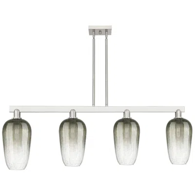Innovations Lighting Brookhaven Flute 48"w 4-lt Satin Nickel Stem Island-lt W/ Slate Shade