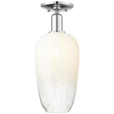 Innovations Lighting Brookhaven Flute 7"w Polished Chrome Semi-flush Mount With Opal Shade