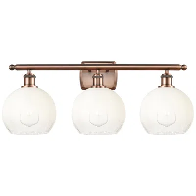 Innovations Lighting Brookhaven Globe 11"h 3-light Antique Copper Vanity Light W/ Opal Shade In White