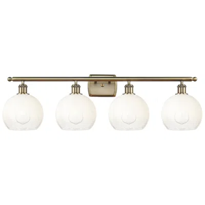 Innovations Lighting Brookhaven Globe 11"h 4-light Antique Brass Vanity Light W/ Opal Shade In Gold