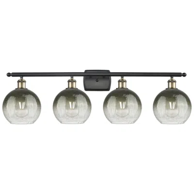 Innovations Lighting Brookhaven Globe 11"h 4-light Black Brass Bath Vanity Light W/ Slate Shade