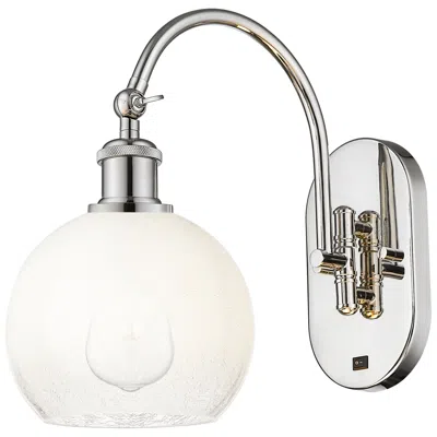 Innovations Lighting Brookhaven Globe 14" High Polished Nickel Swiveling Sconce With Opal Shade