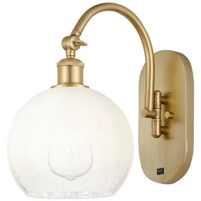 Innovations Lighting Brookhaven Globe 14" High Satin Gold Swiveling Sconce With Opal Shade