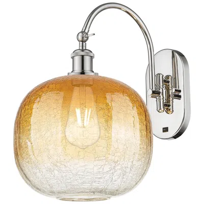 Innovations Lighting Brookhaven Sphere 16" High Polished Nickel Swiveling Sconce W/ Amber Shade