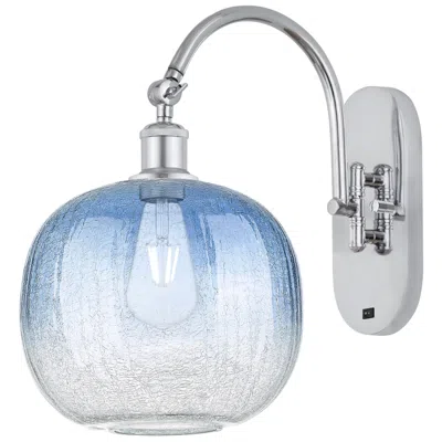 Innovations Lighting Brookhaven Sphere 16"h Polished Chrome Swiveling Sconce W/ Sapphire Shade