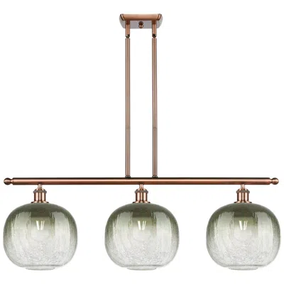 Innovations Lighting Brookhaven Sphere 37"w 3-light Antique Copper Island Light W/ Slate Shade