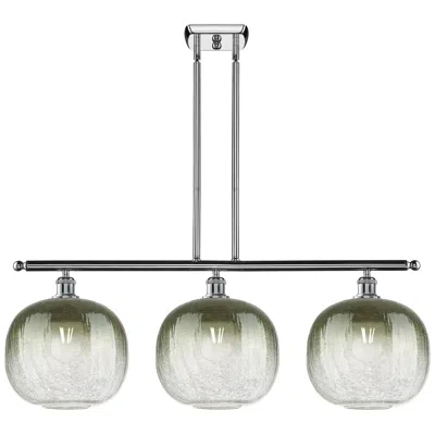 Innovations Lighting Brookhaven Sphere 37"w 3-light Polished Chrome Island Light W/ Slate Shade