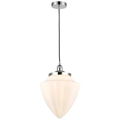 Innovations Lighting Bullet 12" Polished Chrome Mini Pendant W/ Matte White Shade