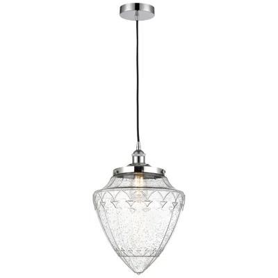 Innovations Lighting Bullet 12" Polished Chrome Mini Pendant W/ Seedy Shade
