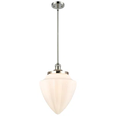 Innovations Lighting Bullet 12" Wide Polished Nickel Mini Pendant With Matte White Shade