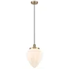 Innovations Lighting Bullet 12"w Antique Brass Corded Mini Pendant W/ Matte White Shade In White