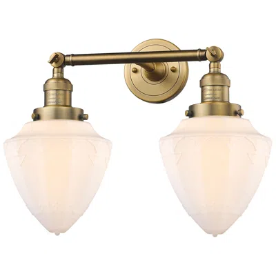 Innovations Lighting Bullet 18" 2-light Brushed Brass Bath Light W/ Matte White Shade