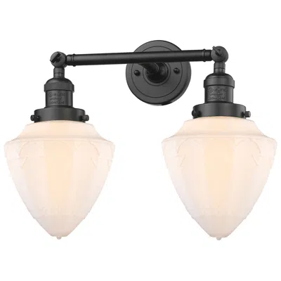 Innovations Lighting Bullet 18" 2-light Oil Rubbed Bronze Bath Light W/ Matte White Shade