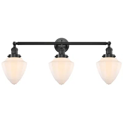 Innovations Lighting Bullet 34" 3-light Oil Rubbed Bronze Bath Light W/ Matte White Shade